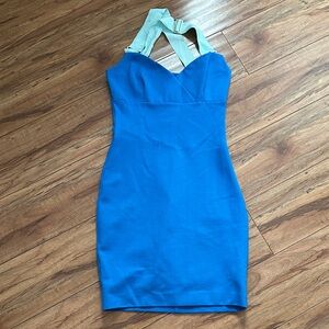 Ted Baker London Blue Mini Dress with Cream Straps